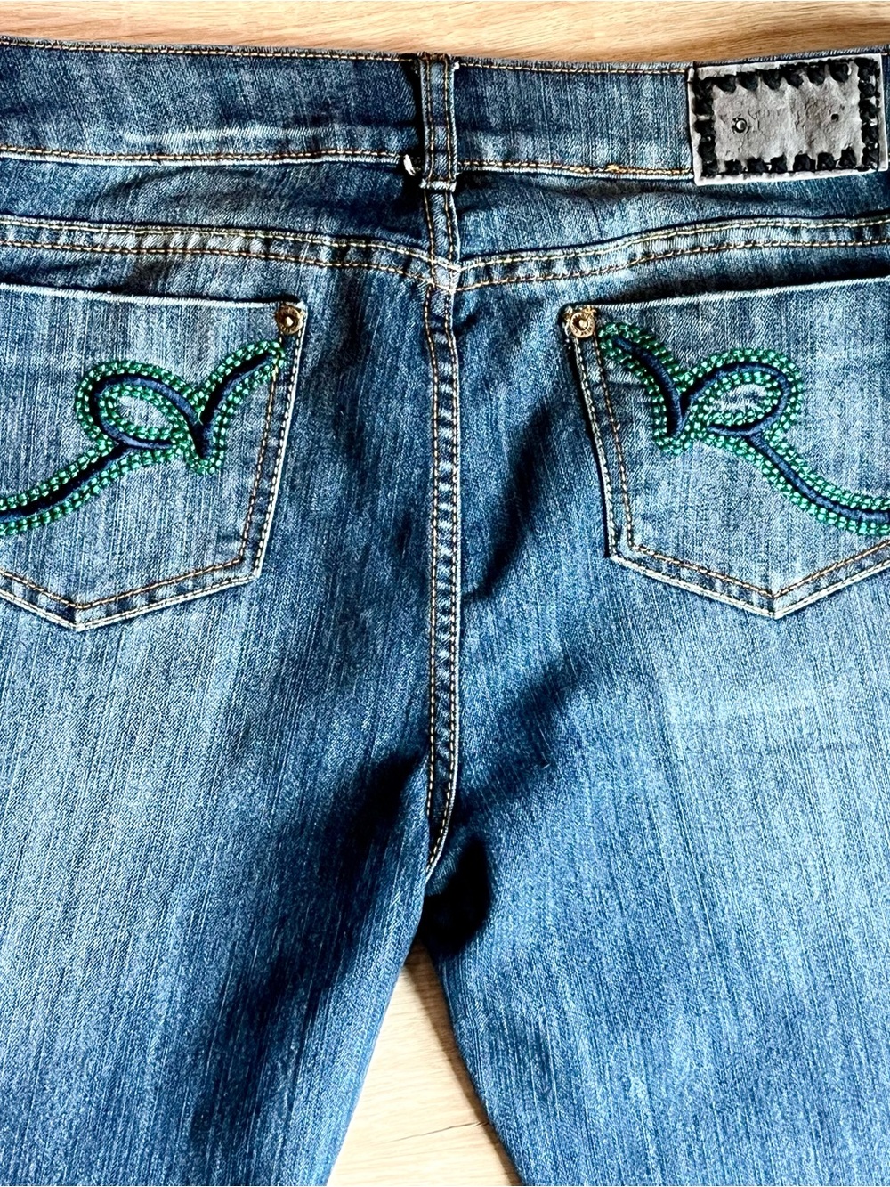 Rocawear Simone Straight Leg Jeans Size 11 Embroidered Pockets Blue Denim - Picture 5 of 10